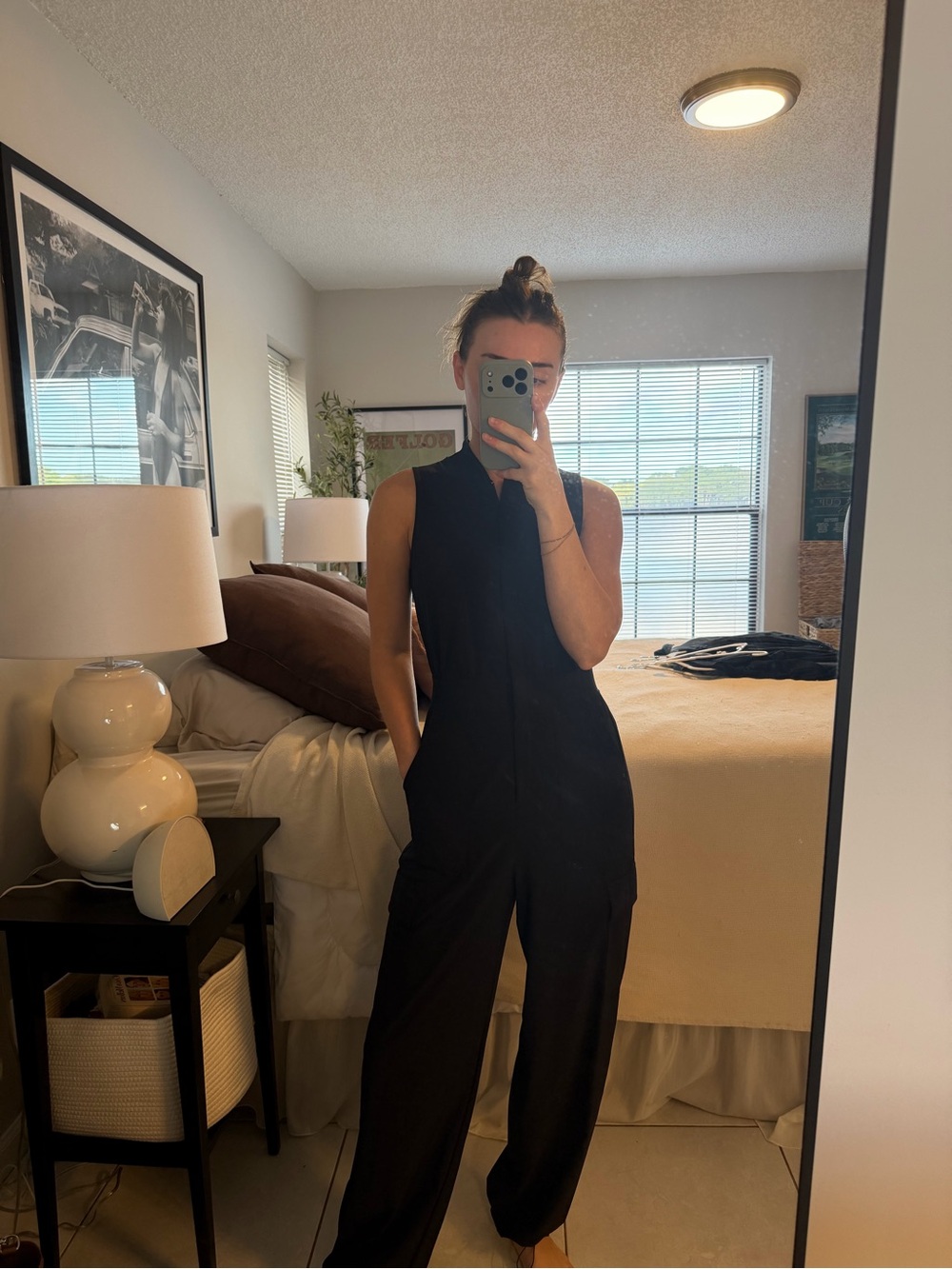 Athleta Black Sleeveless Tailored Jumpsuit